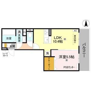 1LDK 間取り図