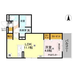 1LDK 間取り図