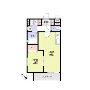 1LDK 間取り図