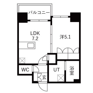 1K 間取り図