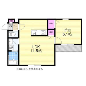 1LDK 間取り図