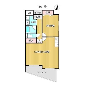 1LDK 間取り図