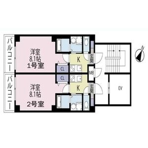 1K 間取り図