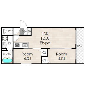 2LDK 間取り図