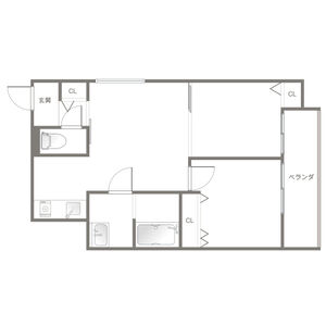 1DK 間取り図