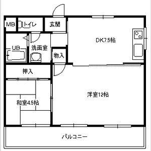 2DK 間取り図
