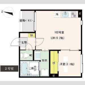 1LDK 間取り図