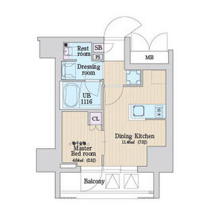 1DK 間取り図