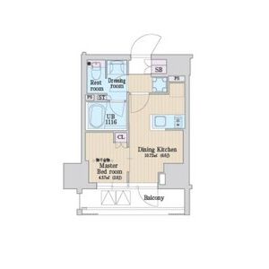 1DK 間取り図