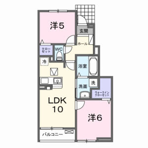 2LDK 間取り図