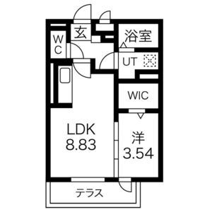 1LDK 間取り図