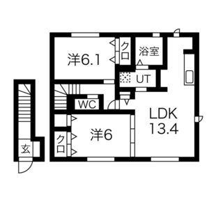 2LDK 間取り図