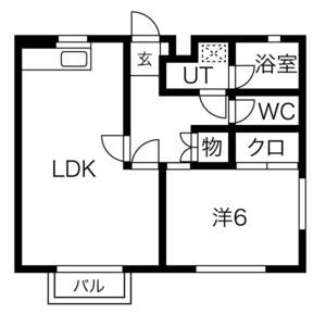 1LDK 間取り図