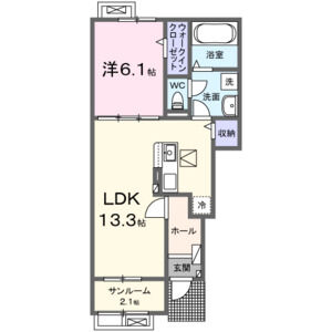 1LDK 間取り図