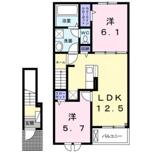 2LDK 間取り図