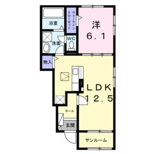 1LDK 間取り図