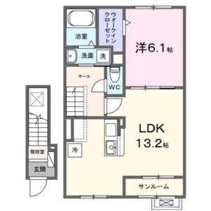 1LDK 間取り図