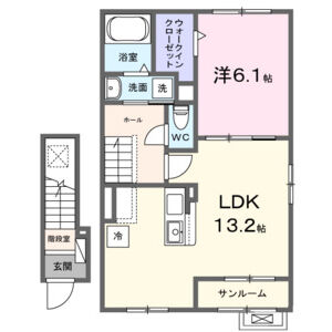 1LDK 間取り図