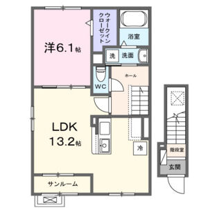1LDK 間取り図