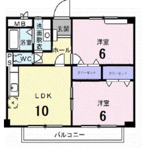 2LDK 間取り図