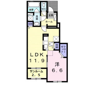 1LDK 間取り図