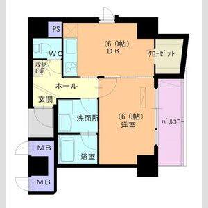 1DK 間取り図