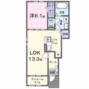 1LDK 間取り図