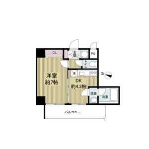 1DK 間取り図