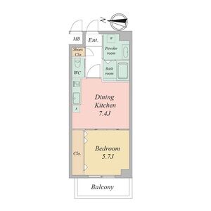 1DK 間取り図
