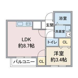 1LDK 間取り図