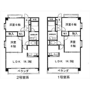 2LDK 間取り図