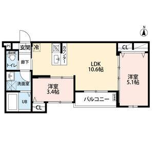 2LDK 間取り図