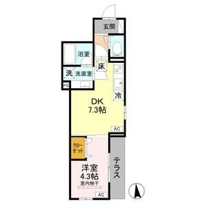 1DK 間取り図