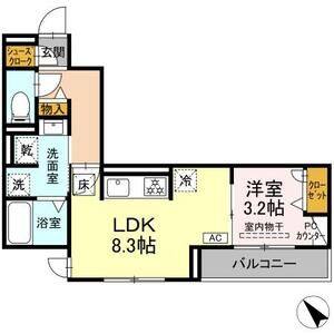 1LDK 間取り図