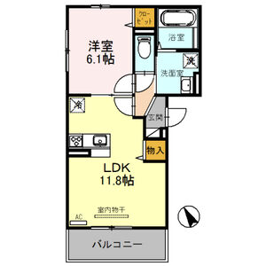 1LDK 間取り図