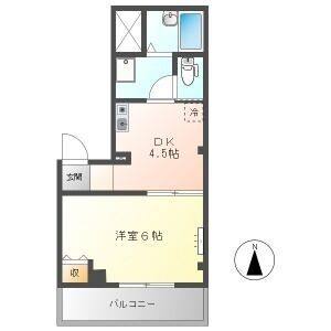 1DK 間取り図