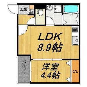 1LDK 間取り図