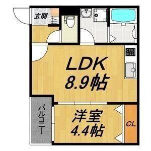 1LDK 間取り図