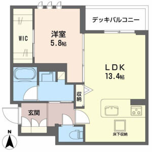 1LDK 間取り図