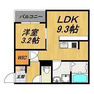 1LDK 間取り図