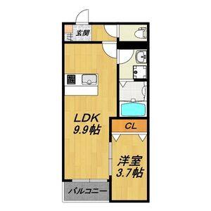 1K 間取り図