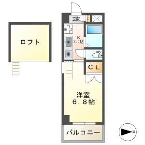 1K 間取り図