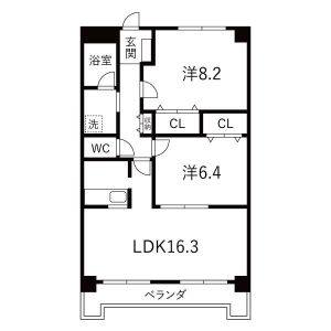 2LDK 間取り図
