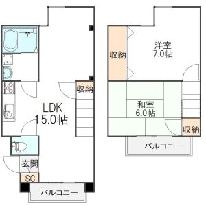 2LDK 間取り図