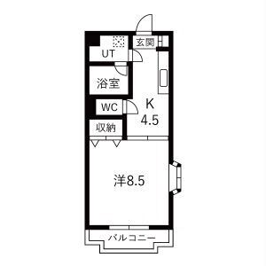 1K 間取り図