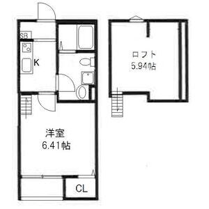 1K 間取り図