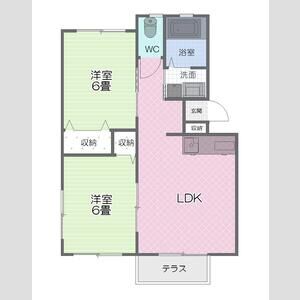 2LDK 間取り図