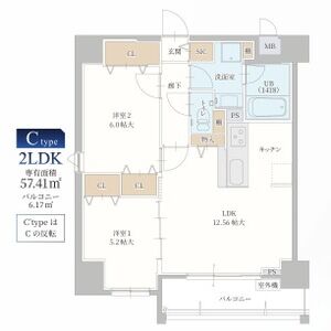 2LDK 間取り図
