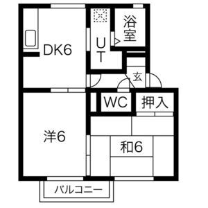 2DK 間取り図