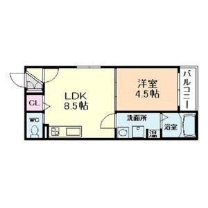 1LDK 間取り図